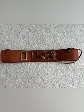 Juicy Couture Vintage Y2K Brown Genuine Leather Belt 2” Wide Key Toggle (size L)